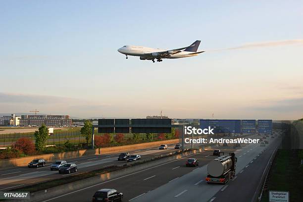 Land And Air Traffic At Frankfurt Airport Stock Photo - Download Image Now - Airport, Frankfurt International Airport, Airplane