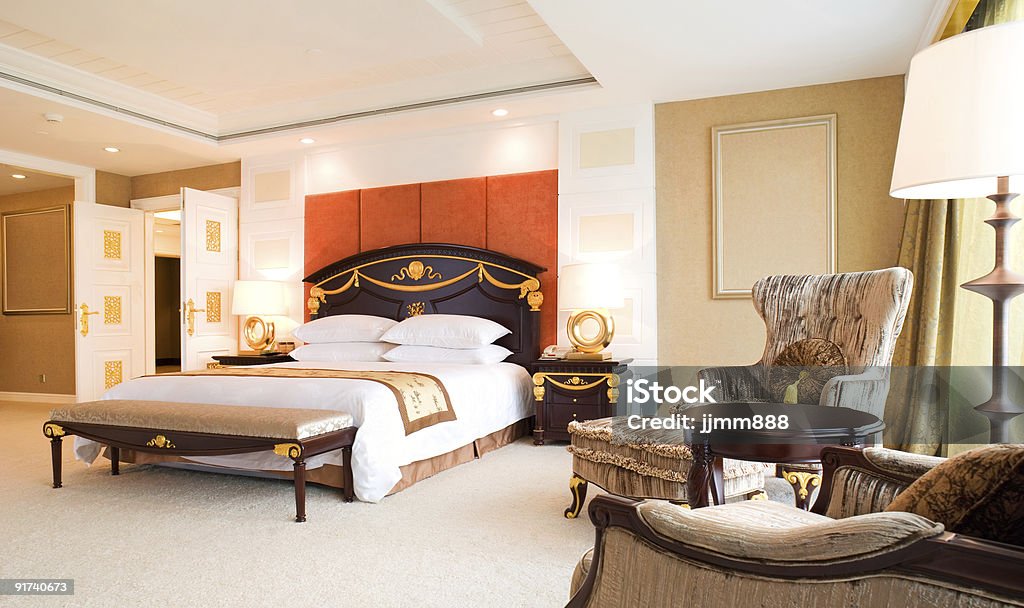 Quarto de luxo suite de hotel - Royalty-free Artigo de Decoração Foto de stock