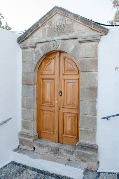 Greece, Rodos, Lindos Traditional door stock photo