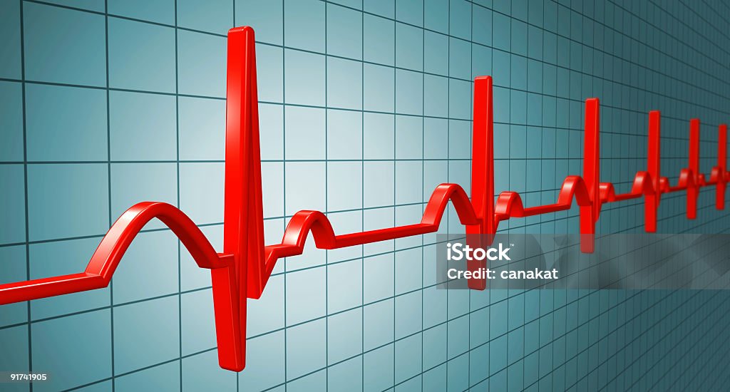 Electrocardiogram batimento cardíaco (XXXL - Foto de stock de Azul royalty-free