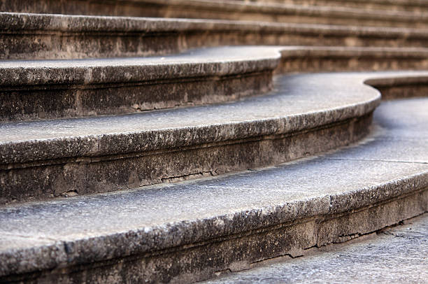 curved steps stock photo