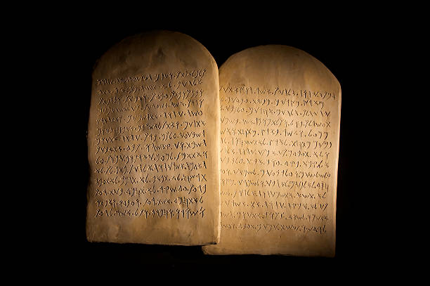 Ten Commandments Tablets  hebrew script photos stock pictures, royalty-free photos & images
