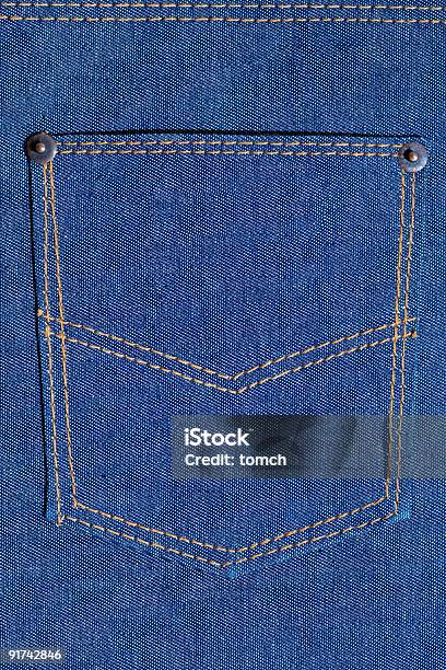 Pocket On Jeans Stock Photo - Download Image Now - Backgrounds, Blue, Built Structure