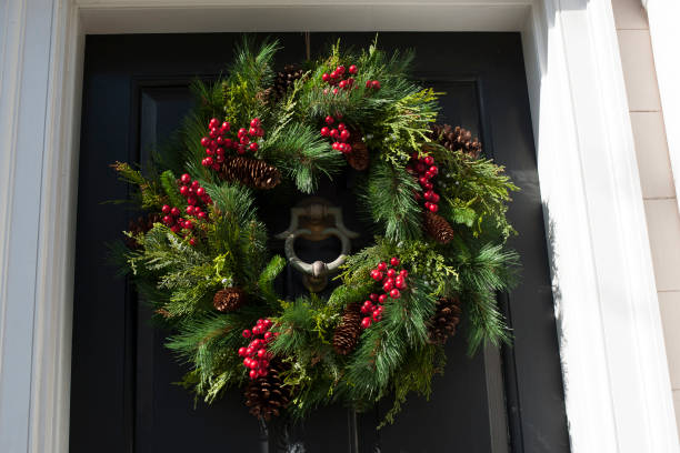 istock Christmas decoration on door 917430818