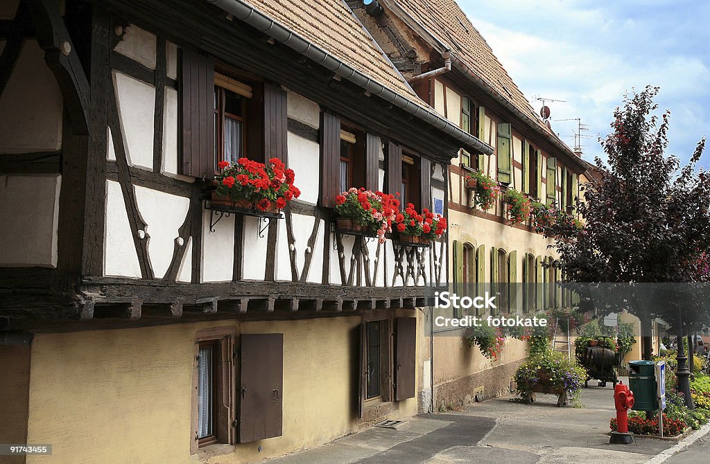 Französische village in der region champagne, Elsass, Frankreich - Lizenzfrei Alt Stock-Foto