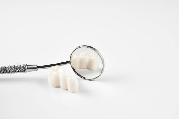 Removed dental teeth and dentistry instruments