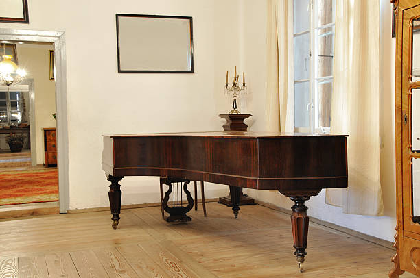 Vintage piano found inside an abandoned home.