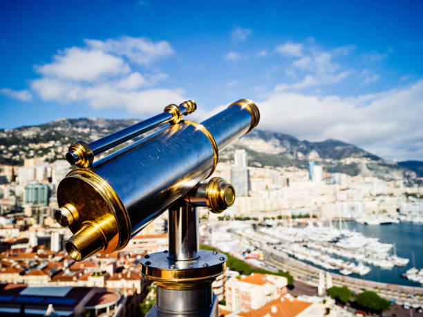 vista de ángulo alto en el puerto de montecarlo - ariel cisjordania fotografías e imágenes de stock