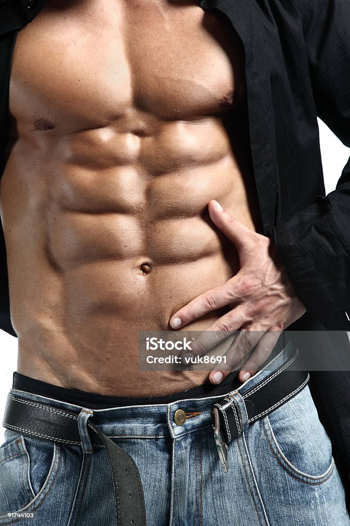 Oito pack-rígido corpo Masculino - Royalty-free Abdómen Humano Foto de stock