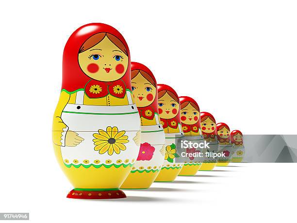 Russian Dolls Stock Photo - Download Image Now - Russian Nesting Doll, Studio - Workplace, Babushka