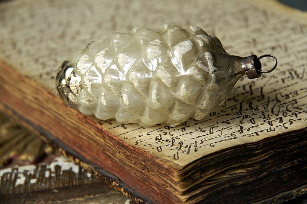 istock Antique book with christmas ball 91744975