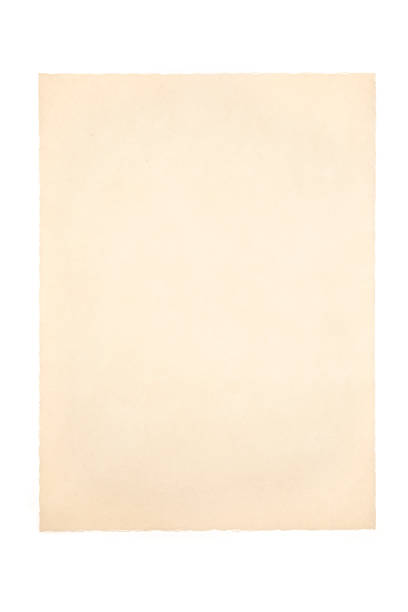 Vintage Piece of Blank Paper on a White Background Vintage Piece of Blank Paper on a White Background yellowed edges stock pictures, royalty-free photos & images