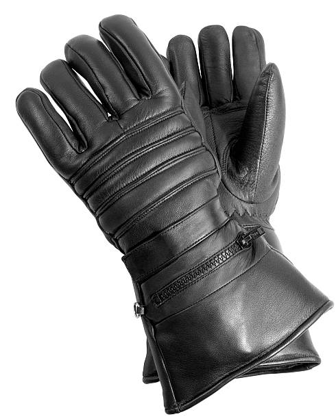 motociclista guantes de cuero negro - guante deportivo fotografías e imágenes de stock