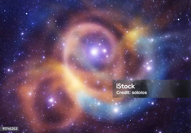Two Rounds Nebula Stock Photo - Download Image Now - Astrology Sign, Backgrounds, Galaxy