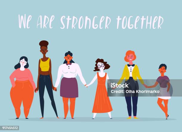 Illustration Of A Diverse Group Of Women Feminine Stock Illustration - Download Image Now - Women, Role Model, Confidence