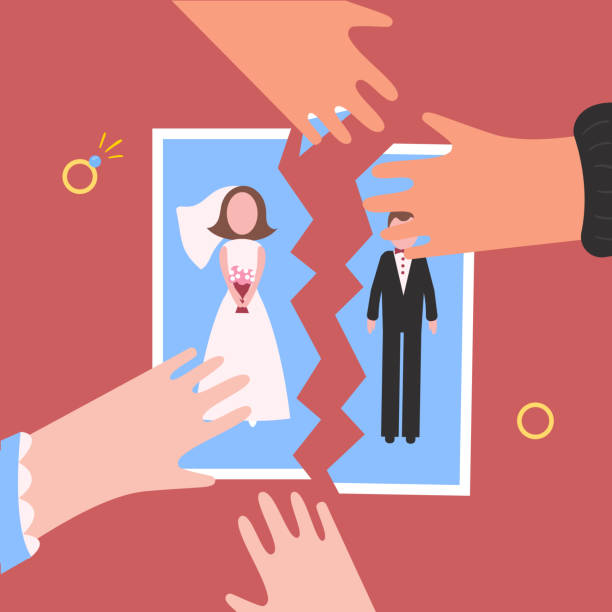 istock Divorcement. Man and womantear apart wedding photo 917454600