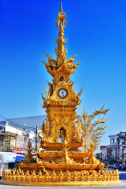 istock Golden Clock Tower in Chiang Rai, Thailand 917456008