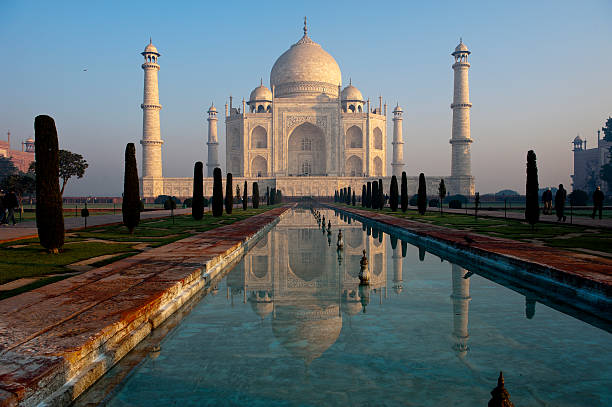 istock Taj Mahal and its reflection in pool 91745670