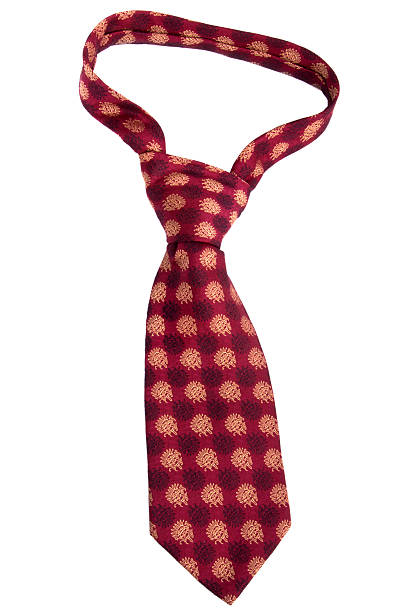 Red necktie with a strange pattern stock photo