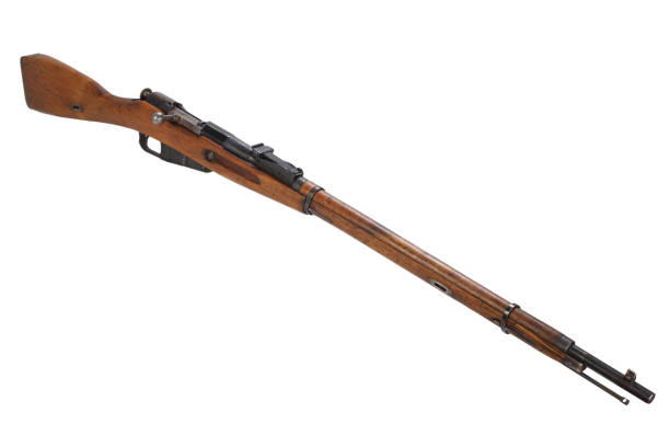 Russian ww1 period rifle isolated on white
