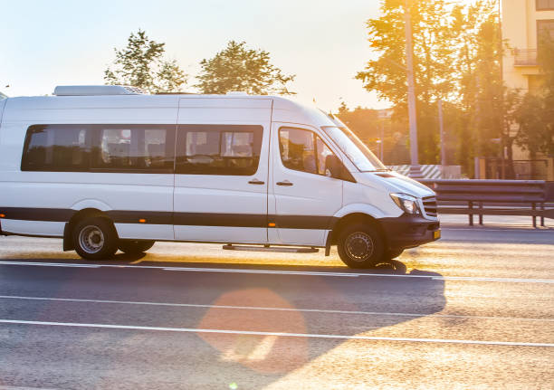 istock minibus goes on the city street 917461982
