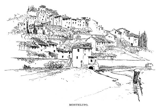 Montelupo em Florença, Itália - ilustração de arte em vetor