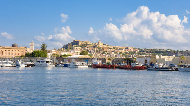 istock Panoramic view of Milazzo town from the sea 917462368