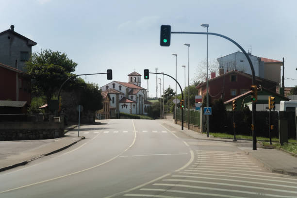 Traffic lights on the way to Aviles
