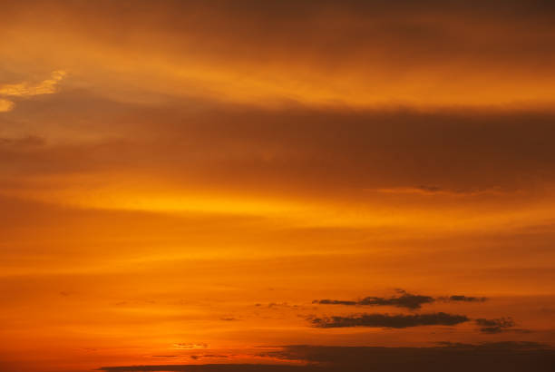 istock Beautiful fiery orange sunset sky as background 917465134