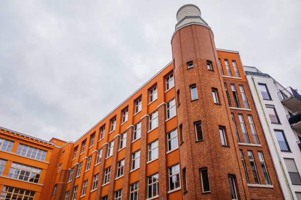 istock Octagonal cylindrical tower on an old factory 917465810