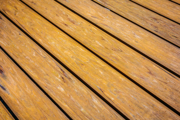 istock Natural hardwood floor on a patio or deck 917481108