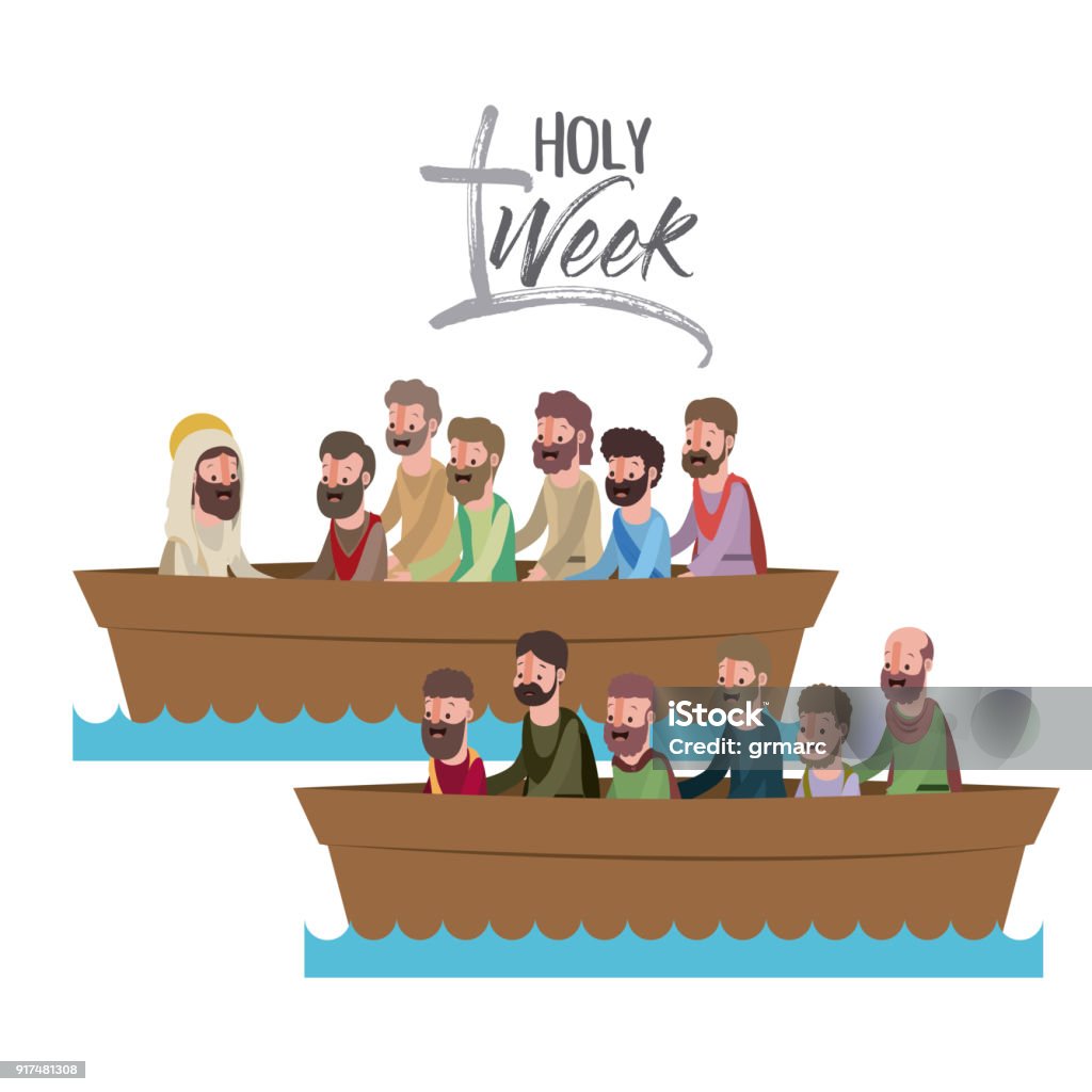 holy week biblical scene holy week biblical scene vector illustration design Apostle - Worshipper stock vector