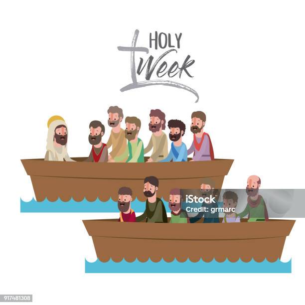 Holy Week Biblical Scene Stock Illustration - Download Image Now - Apostle - Worshipper, Catholicism, Celebration