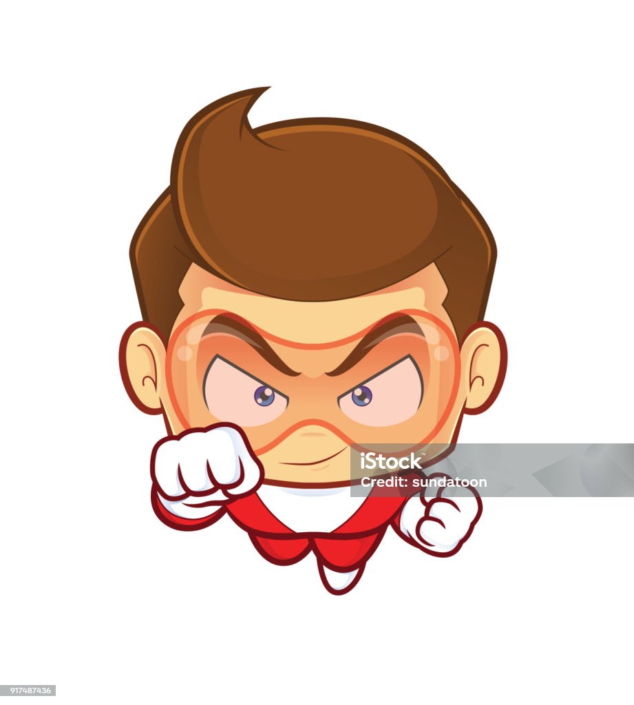 Flying superhero Clipart picture of a flying superhero cartoon character Child stock vector