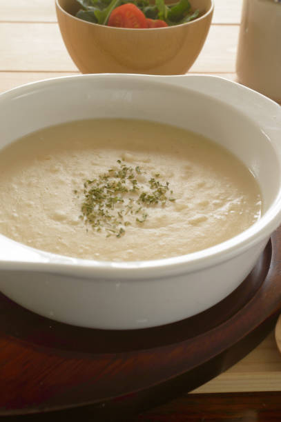 a bowl of potato soup