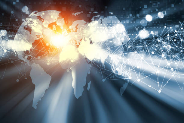 istock Abstract background digital global network connection design with copy space illustration 917493150