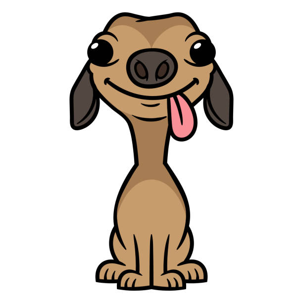 Cartoon Silly Dog Illustration Cartoon Silly Dog Illustration potty mouth stock illustrations