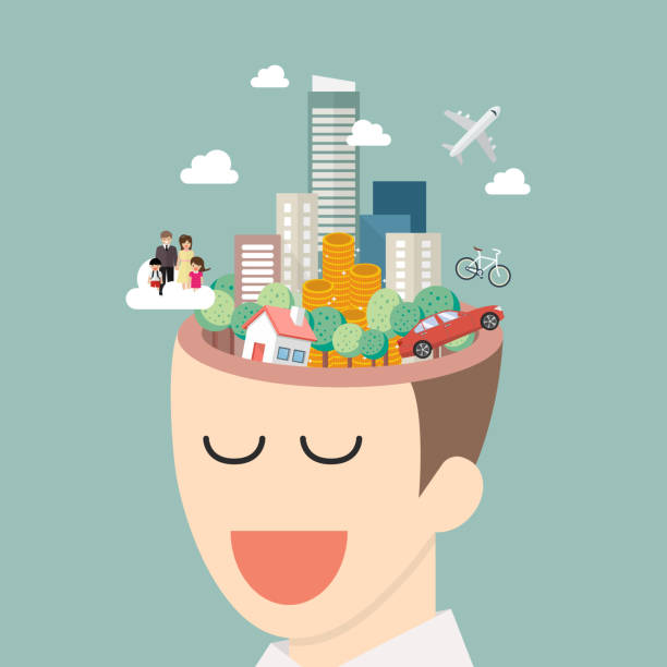 헤드 전체 꿈의 - wealth brain people ideas stock illustrations