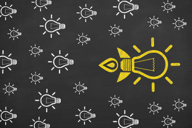 Going Your Own Way Innovation Concept on Blackboard