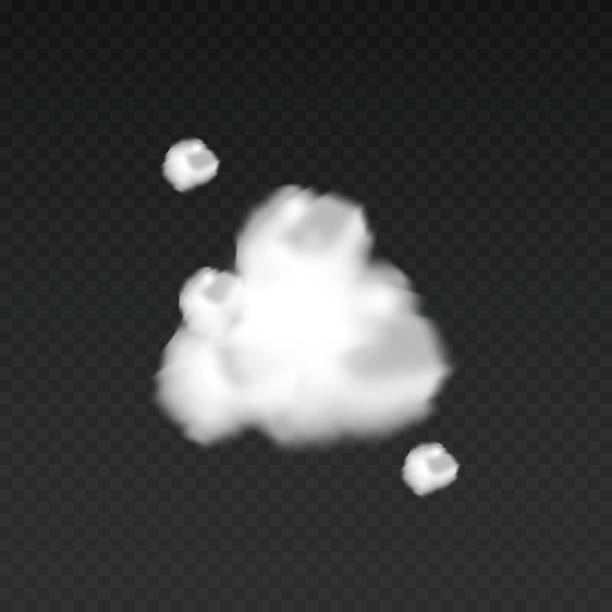 istock Realistic  smoke bomb isolated on transparent background.  Explosion steam.  Fog texture. Vector illustration. 917532258