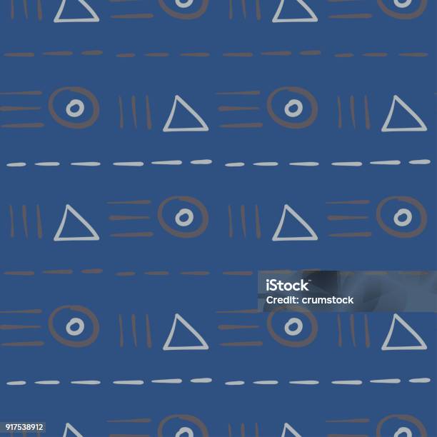 Blue Bottom Pattern Blue Geometric Seamless Pattern Stock Illustration - Download Image Now ...