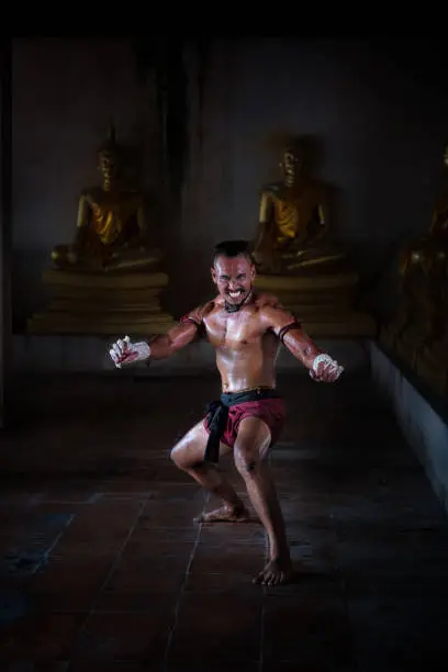 Photo of Ancient Muay Thai, Thai is boxing fighter sport vintage style