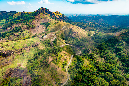 The landscapes of the Koroyanitu National Heritage Park on the Fiji Islands, seen during a hot summer day.