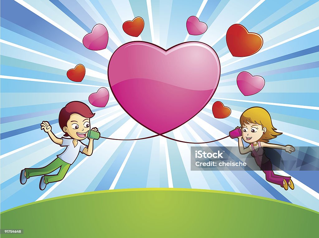 Chat love Illustration of he and she enjoying chat and love. Adult stock vector