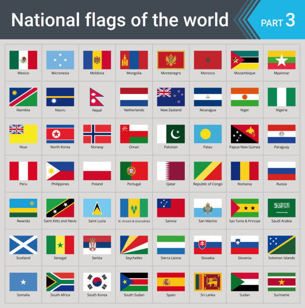istock All national flags of the world with names - high quality vector flag isolated on gray background 917546516