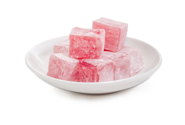 istock Turkish delight flavored with rose water on the white saucer 917547110