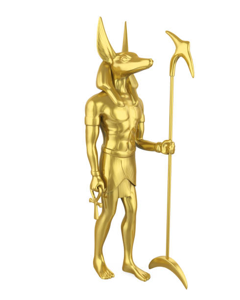 istock Golden Egyptian Anubis Statue Isolated 917550066