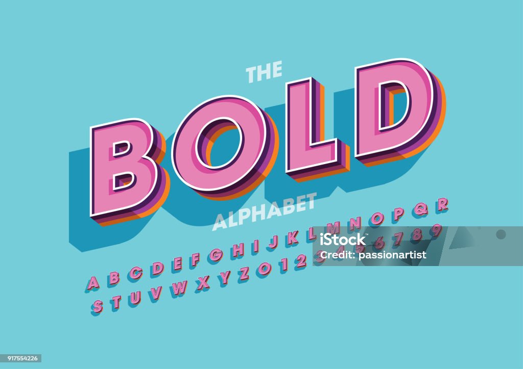 Colorful alphabet Vector of modern colorful font and alphabet Typescript stock vector