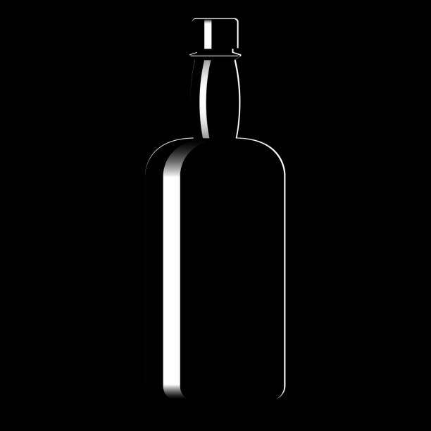 istock Silhouette of a bottle with an alcoholic drink 917555062