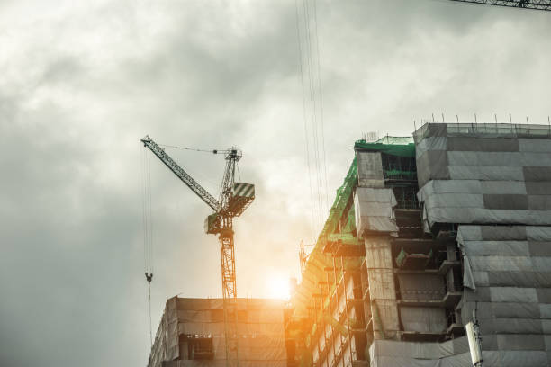 istock building construction at the industrial area 917557824
